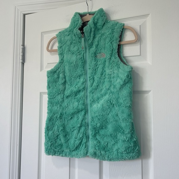 THE NORTH FACE GIRLS SIZE 14/16 REVERSIBLE MOSSBUD SWIRL VEST GRAY‎ MINT EUC - Picture 3 of 10